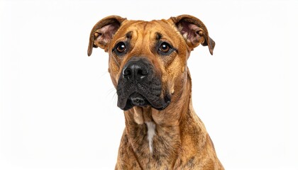 Obraz premium Realistic adorable Dog headshoot isolated on white background.