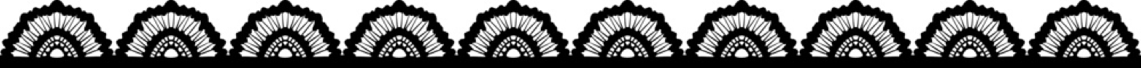 Fototapeta premium Lace line trim with delicate scalloped edges and floral embroidery patterns creates elegant decorative borders for fabric design projects and vintage-style frames