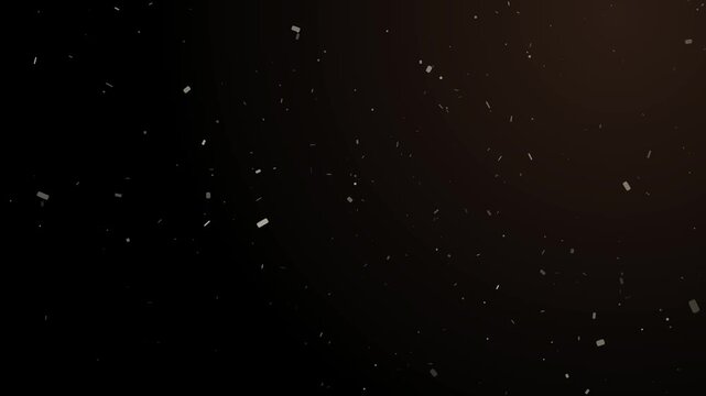 Abstract atmospheric golden dust particles drifting in gentle sunbeam light motion background