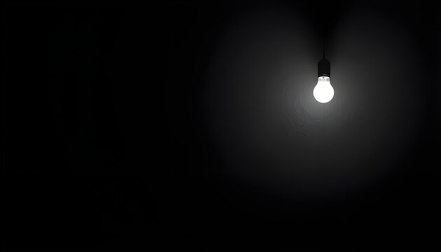 A single light bulb hanging in the dark, emitting a warm glow