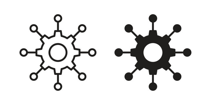 Algorithm icon linear vector outline, symbol logo design style