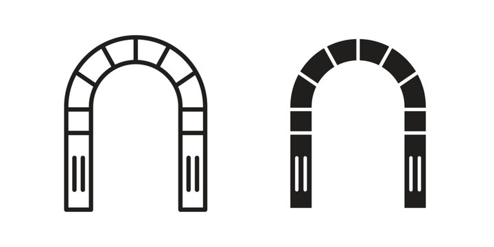 Archway icon linear vector outline, symbol logo design style