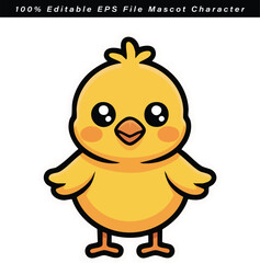 Obraz premium Friendly cartoon chick mascot character in editable vector format