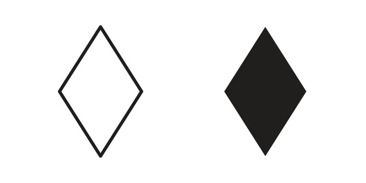 Card-diamond icon linear vector outline, symbol logo design style