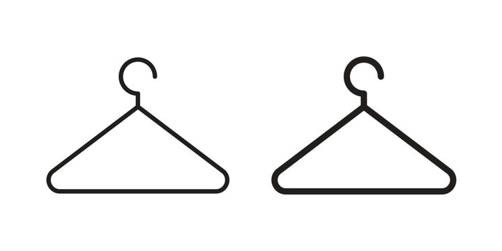 Clothes hanger icon linear vector outline, symbol logo design style