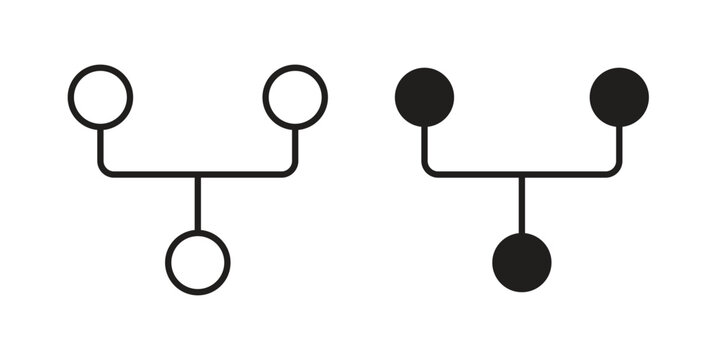 Code Fork icon linear vector outline, symbol logo design style