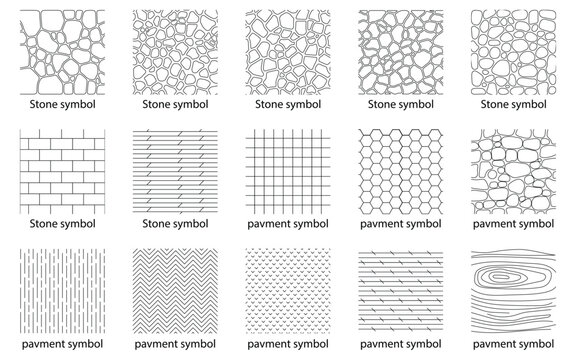 Landscape Architecture CAD Hatch Pattern Set Grass Water Stone Wall Texture Elements Collection