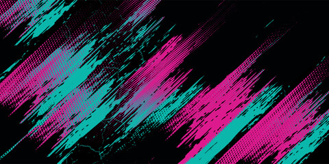 Car sticker wrap banner abstract sporty lines pink blue greenish grunge color combination brush storm thunder modern pattern racing motorsport. eps10. © isma