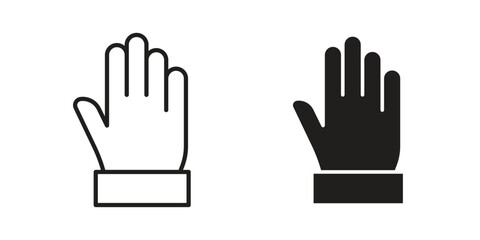 Obraz premium Hand icon linear vector outline, symbol logo design style