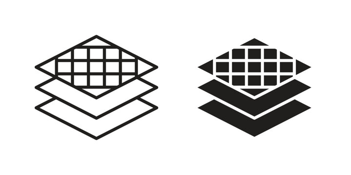 Land layers icon linear vector outline, symbol logo design style