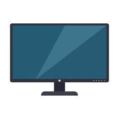 Fototapeta premium Flat design computer monitor, isolated on white background