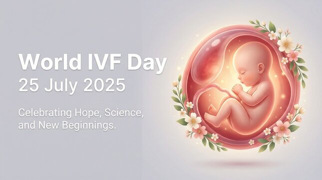 IVF world ivf day fertility treatment medical science baby pregnancy care hope healthcare reproduction support parenthood july vector illustration