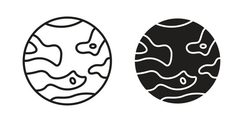 Mercury icon linear vector outline, symbol logo design style © JacobJ