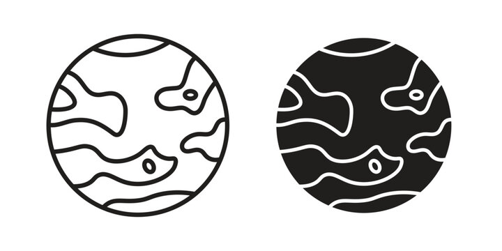 Mercury icon linear vector outline, symbol logo design style