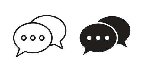 Obraz premium Messaging chat icon linear vector outline, symbol logo design style