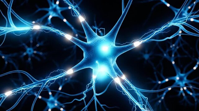 Blue Neural Network Connection Illustration