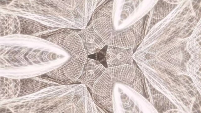 Abstract Geometric Kaleidoscope Pattern with Soft Pastel Colors.