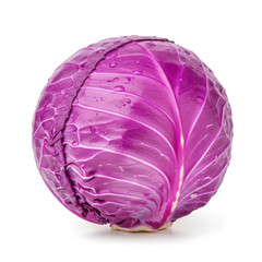 Obraz premium A vibrant close-up of a single purple cabbage leaf with a glossy texture