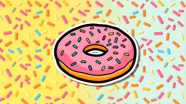 Colorful Sprinkles Seamless Pattern on White Background