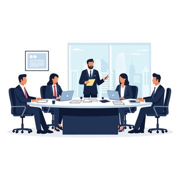 Corporate Board Meeting Illustration