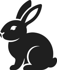 Obraz premium Bunny Silhouette Sitting Rabbit Easter Vector Icon.eps