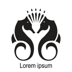 silhouette of two seahorses facing each other © AnandaSayyid