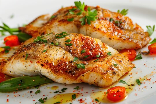 Close-up of a tilapia,  a popular seafood item used in cooking to prepare various dishes  