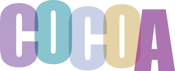 Cocoa colorful typography on white background © BIPLABKUMAR