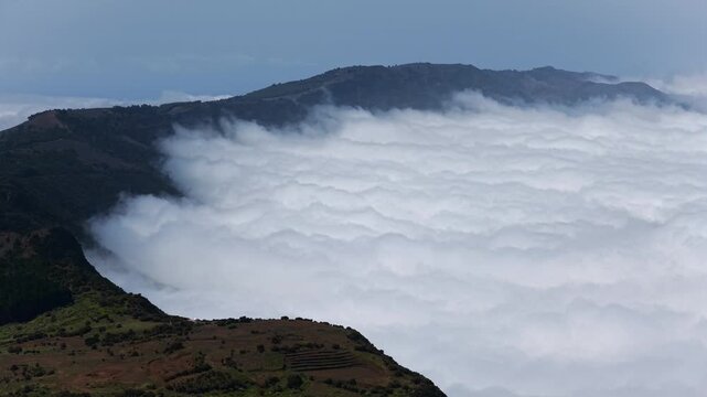 El Hierro Highlands Above Clouds La Frontera Viewpoint Mirador Bascos Spain's Southernmost Island