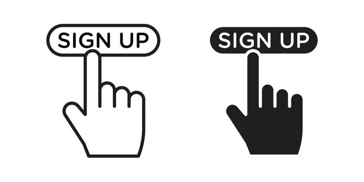 Signup icon. Black and White Vector Illustrations. line icon vector pictogram