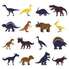 Assorted Dinosaur Silhouettes in Earthy Tones Graphic Design © Xihan