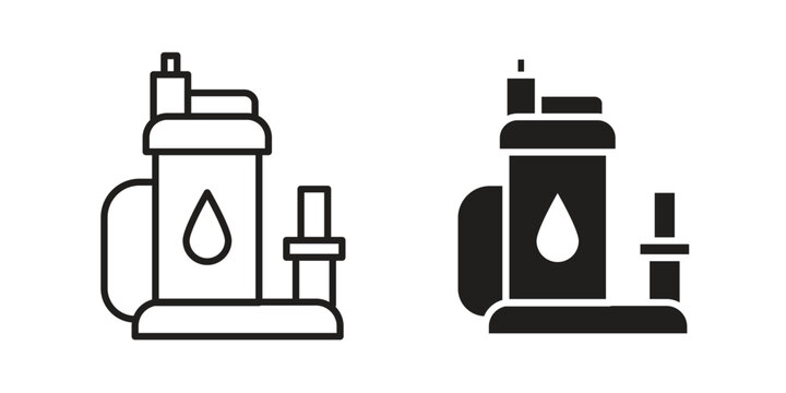 Sump pump icon. Black and White Vector Illustrations. line icon vector pictogram