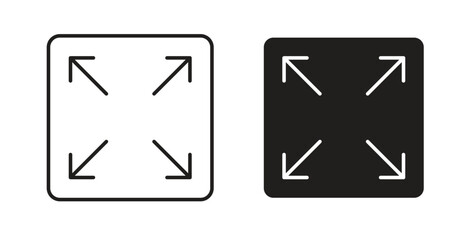 Expand arrows icon in line design. Editable stroke icon. © kia