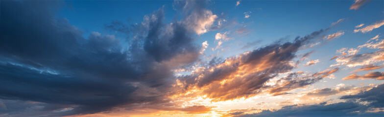 Fototapeta premium Sunset sky with a clouds. 