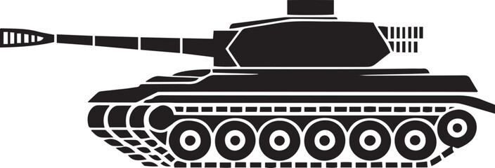 Minimalist Black Tank Silhouette Vector Illustration © Top Design 