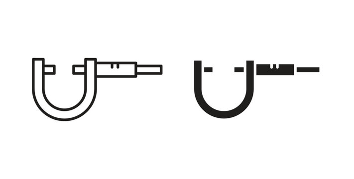 Micrometer icon in line design. Editable stroke icon.