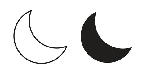 Moon icon in line design. Editable stroke icon. © kia