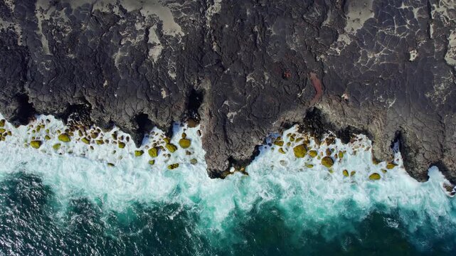 Aerial View Volcanic Coastline La Restinga El Hierro Europe's Southernmost Point