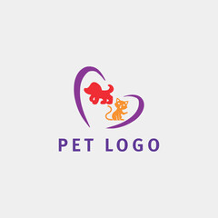 Fototapeta premium pet paw store logo design vector