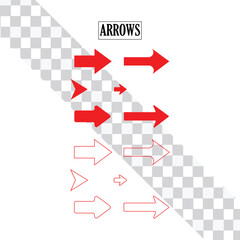 Fototapeta premium Red arrows vector png 