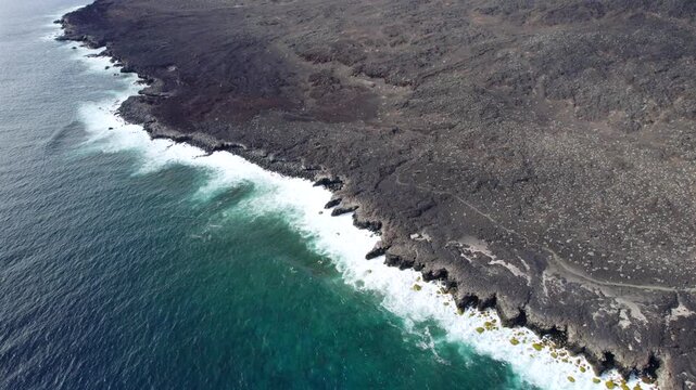 Aerial View Volcanic Coastline La Restinga El Hierro Europe's Southernmost Point