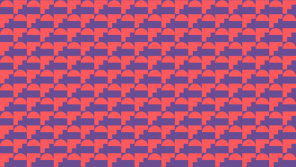 Fototapeta premium Abstract Geometric Pattern with Purple and Coral Shapes vector illustration