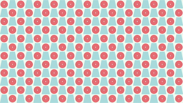 Geometric Retro Pattern with Circles and Trapezoids vector illustration