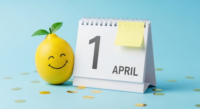 April fool's day prank on april 1st with funny lemon decoration