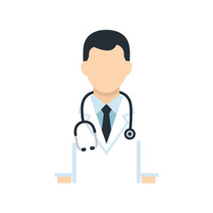 Fototapeta premium Flat design illustration of male doctor with stethoscope