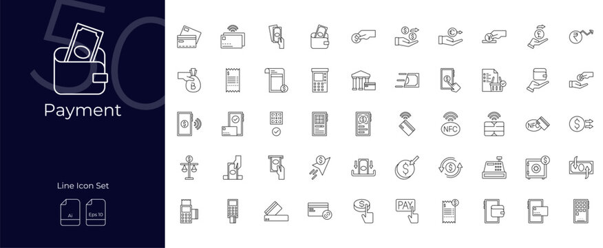 Payment Line Editable Icons set