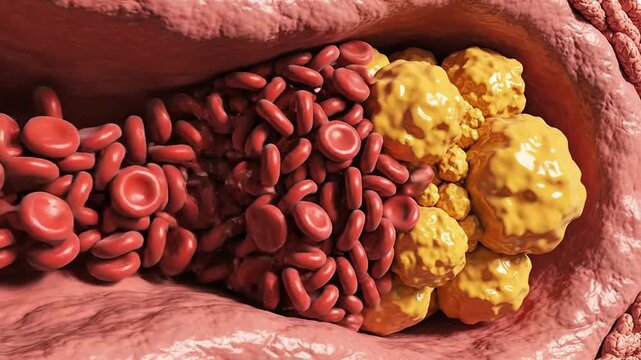 A close-up of a blood vessel with cholesterol buildup 4k Full HD Video
