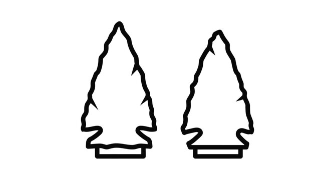 Two ancient arrowhead shapes depicted in a striking black silhouette
