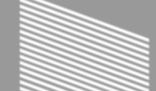 Realistic window blinds shadow overlay with light rays, Film Noire,isolated soft light cast and blurry architectural frame effect for product mockups, interior design templates, 4K filter PNG