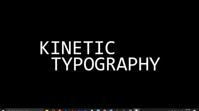"KINETIC TYPOGRAPHY" Title Card on Black Background for Animation
